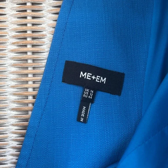 ME+EM Blue Tailored Midi Dress Size 12 Classic Old Money Elegance quiet luxury - Picture 16 of 16